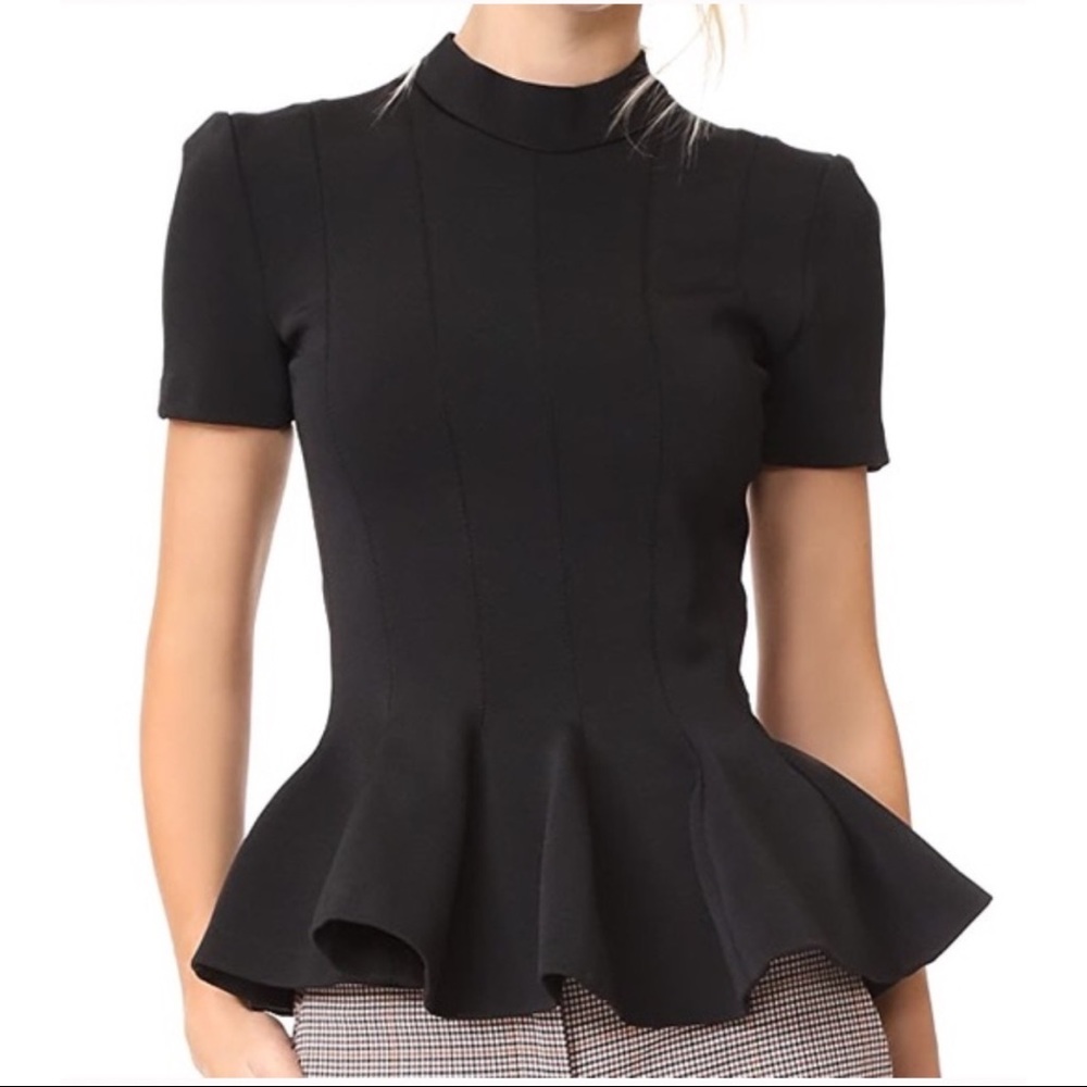 Carven black peplum top size 40 (10 US)